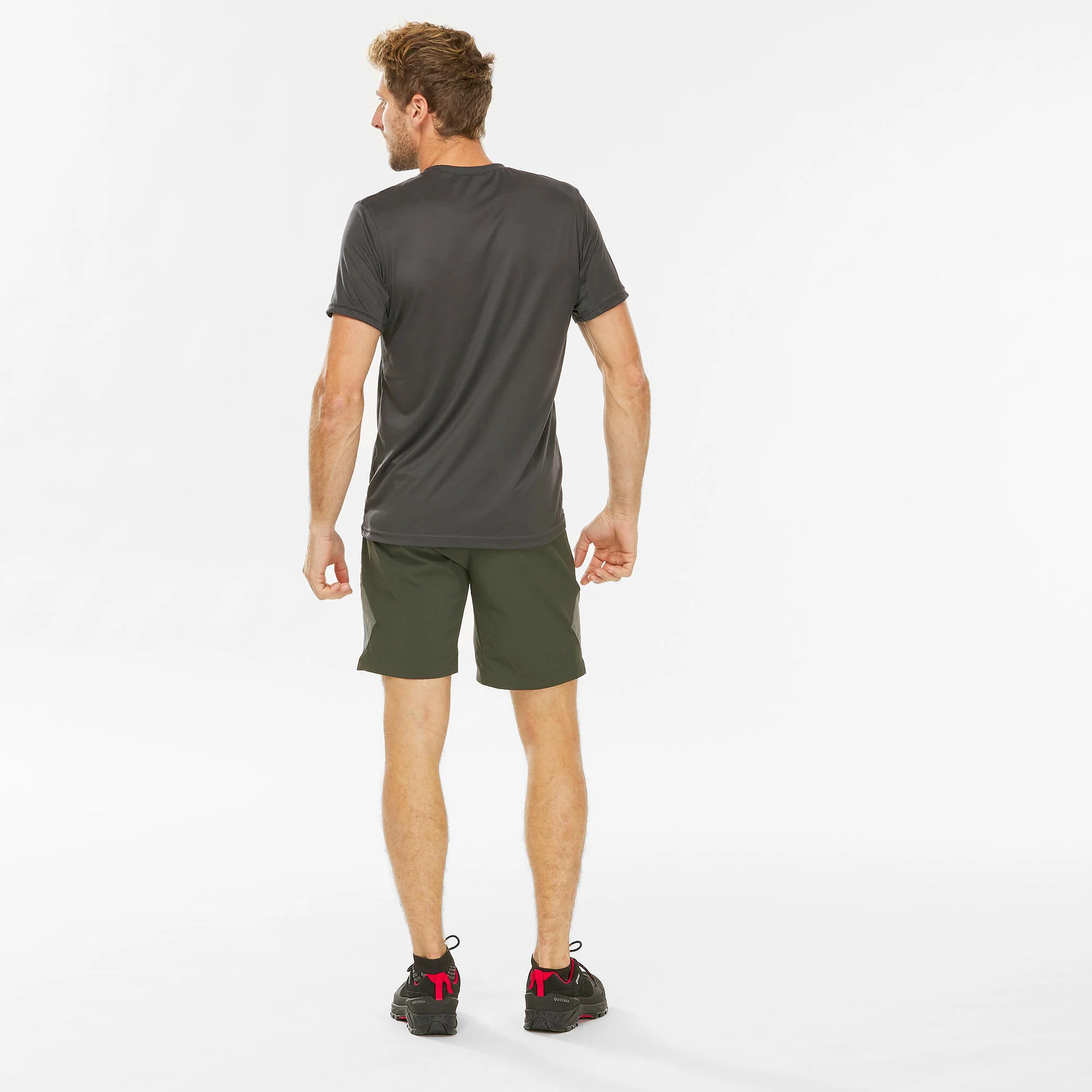 Quechua Men's Hiking Synthetic Short-Sleeved T-Shirt MH100 - Image 3